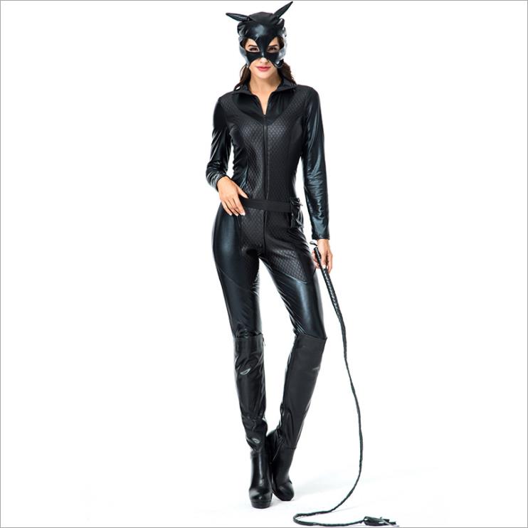 Cat Woman Overall XS mit Gürtel und Maske