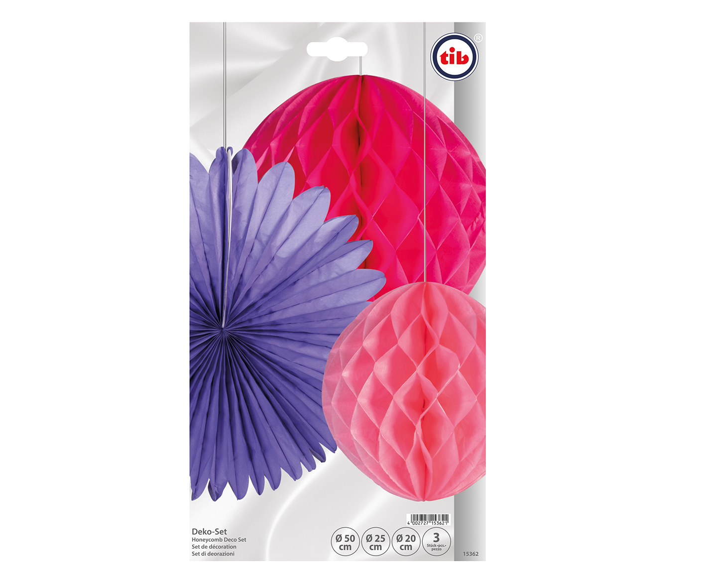 Lampion Set 3teilig rosa-lila-pink