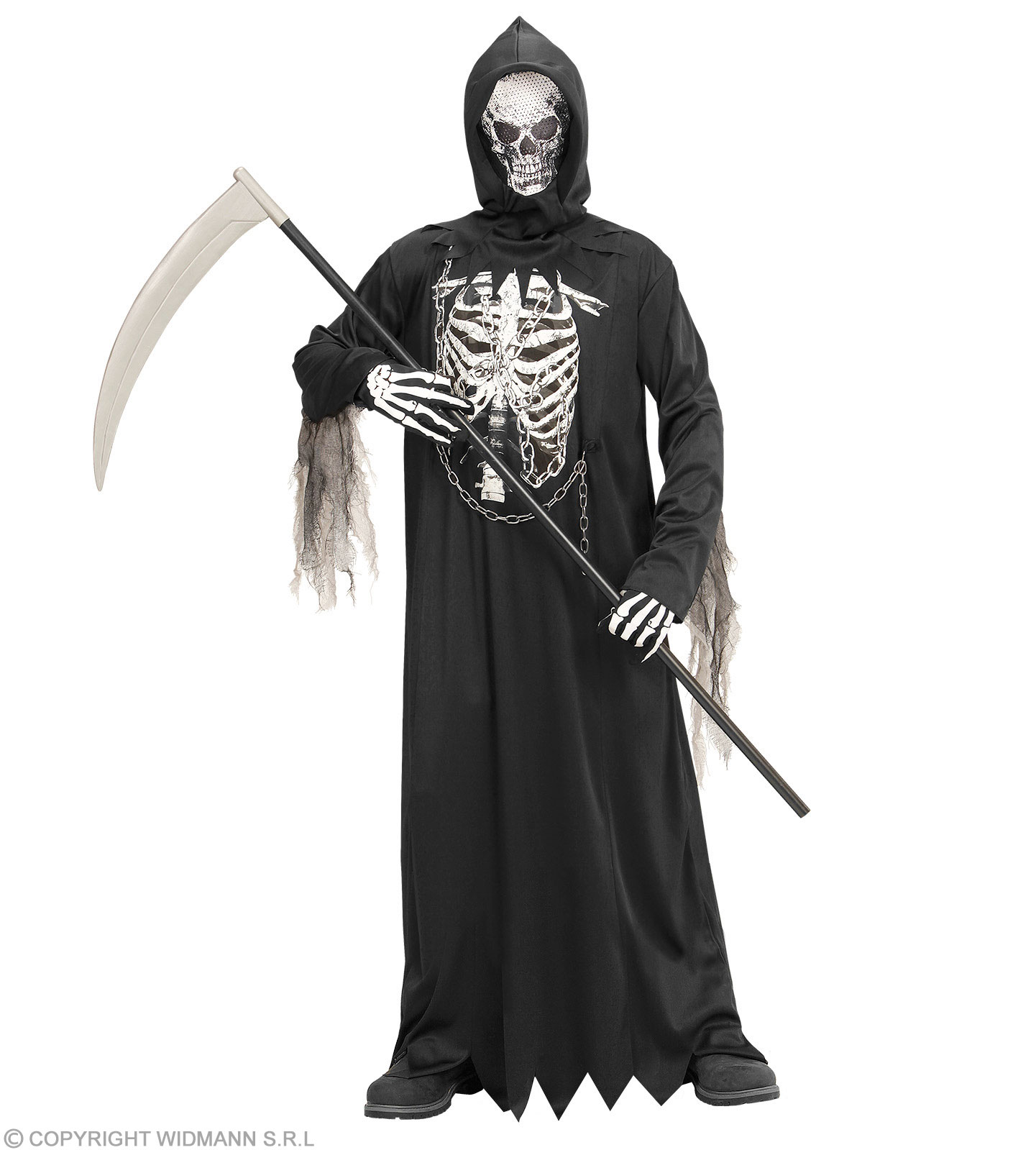 Sensenmann 128 Robe m.Kette Kapuzenmaske