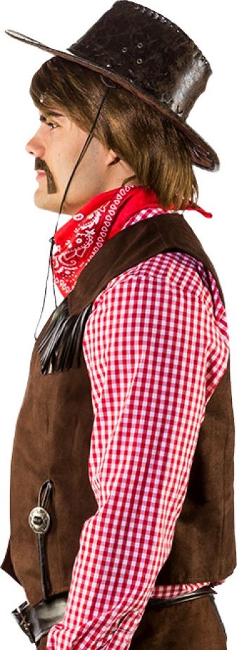 Cowboy Weste Gr. 52/54 Wildlederimitat braun