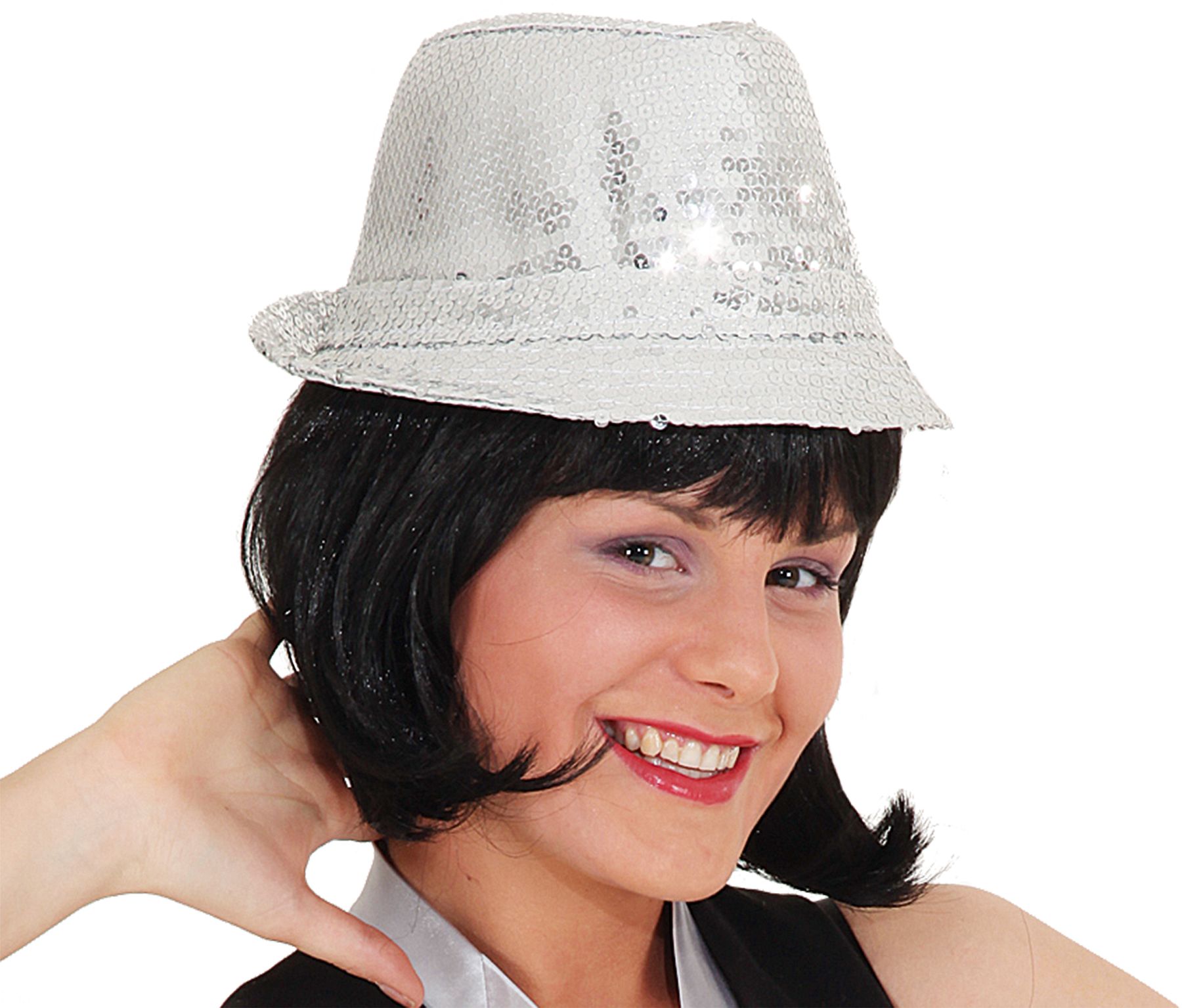 Pailetten Hut silber