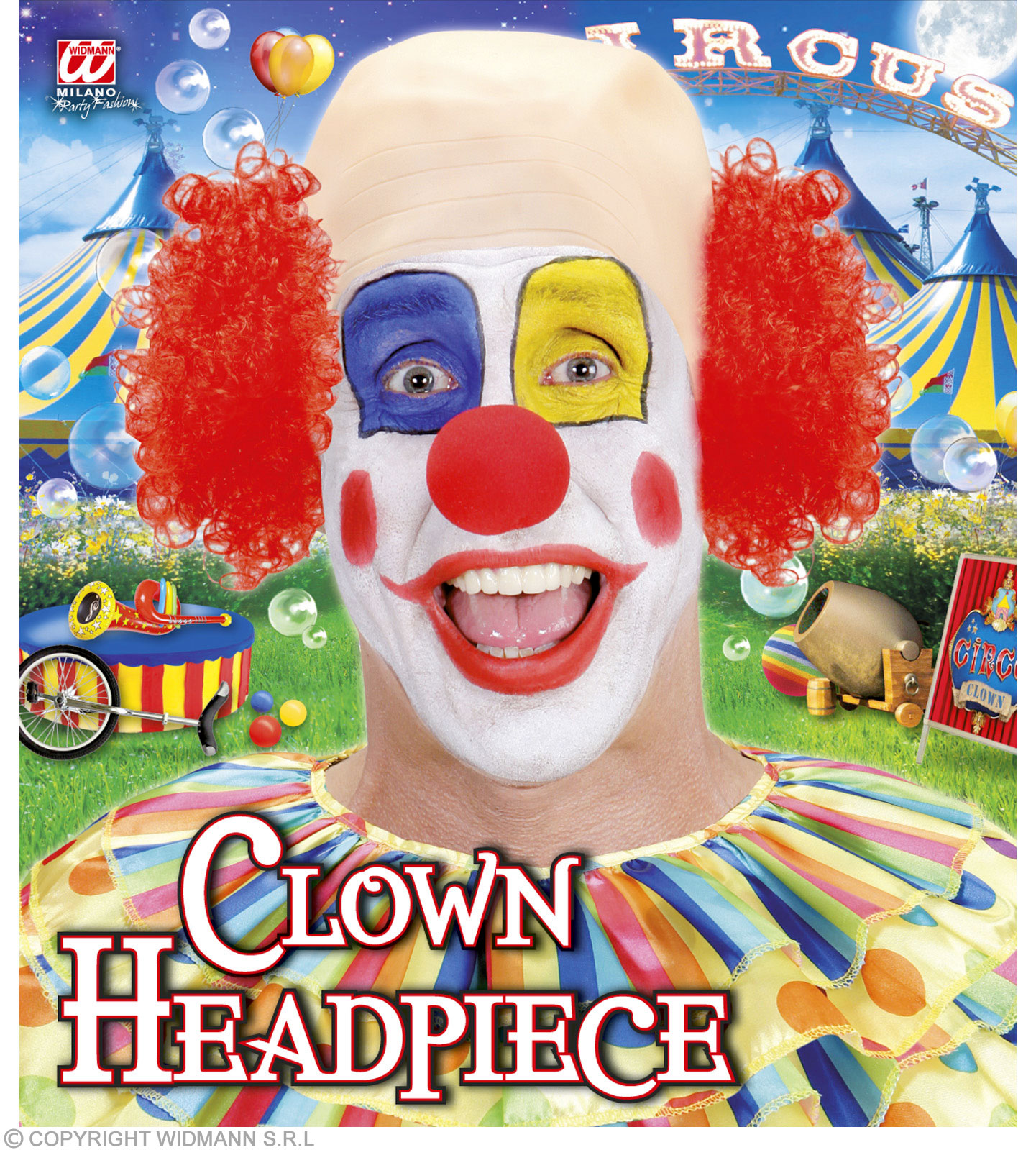 Clown-Glatze  m. roten Haaren