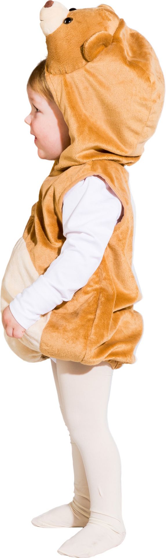 Brauner Kuschelbär Weste mit Kapuze Größe 104