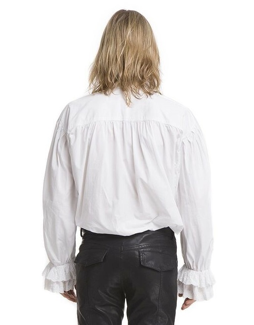 Rüschenhemd weiß XL Gr.54/56   Baumwolle