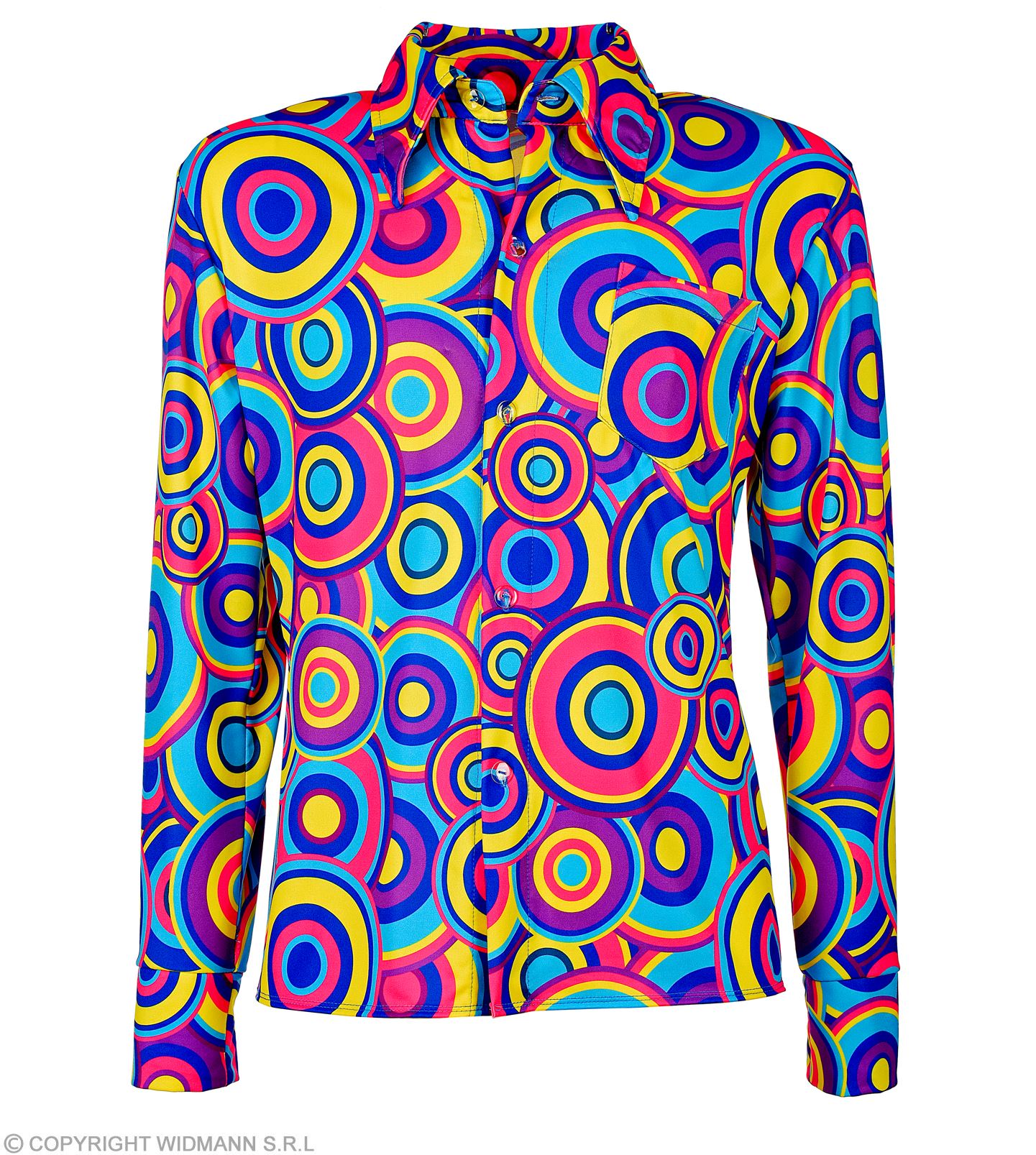 70er Jahre Hemd  Bubble-Blue S/M