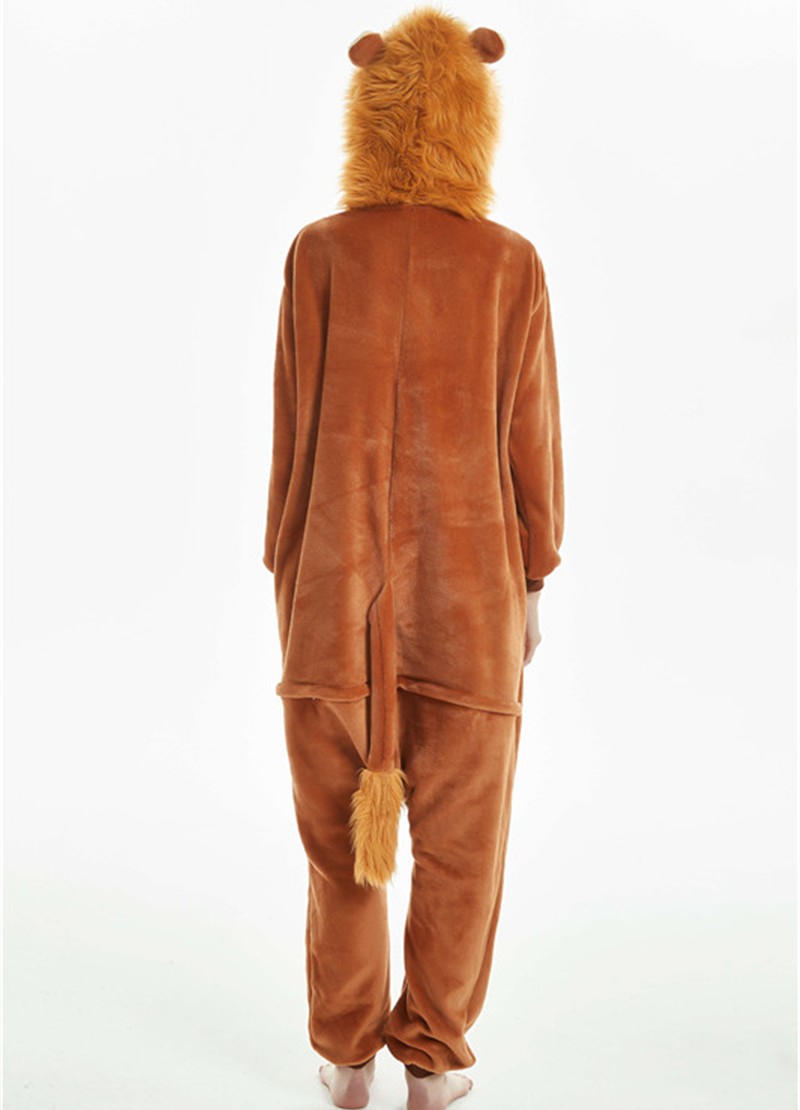 Löwen Kostüm Plüsch Overall   MEDIUM  (L)