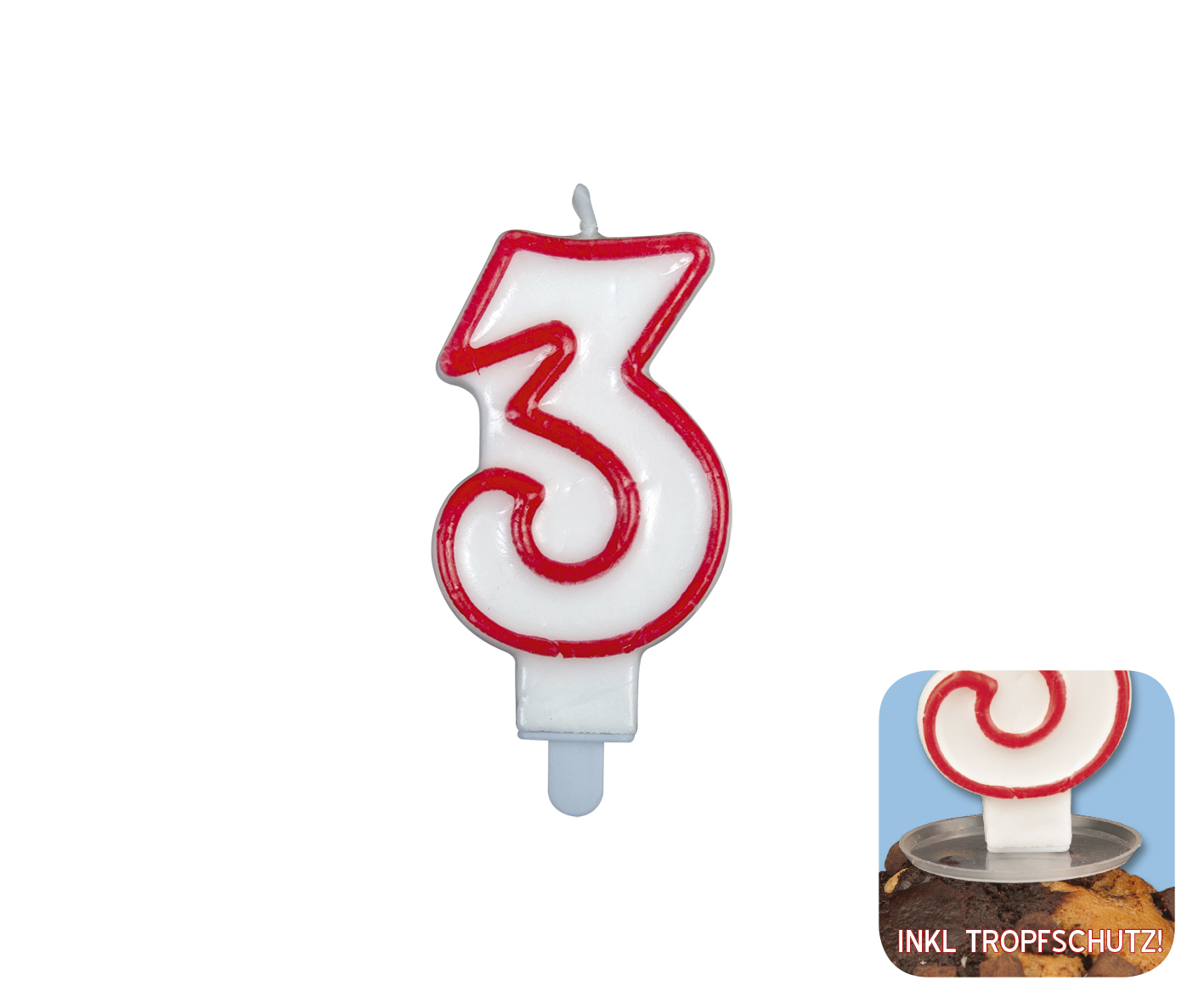 Zahlenkerze "3"            *)