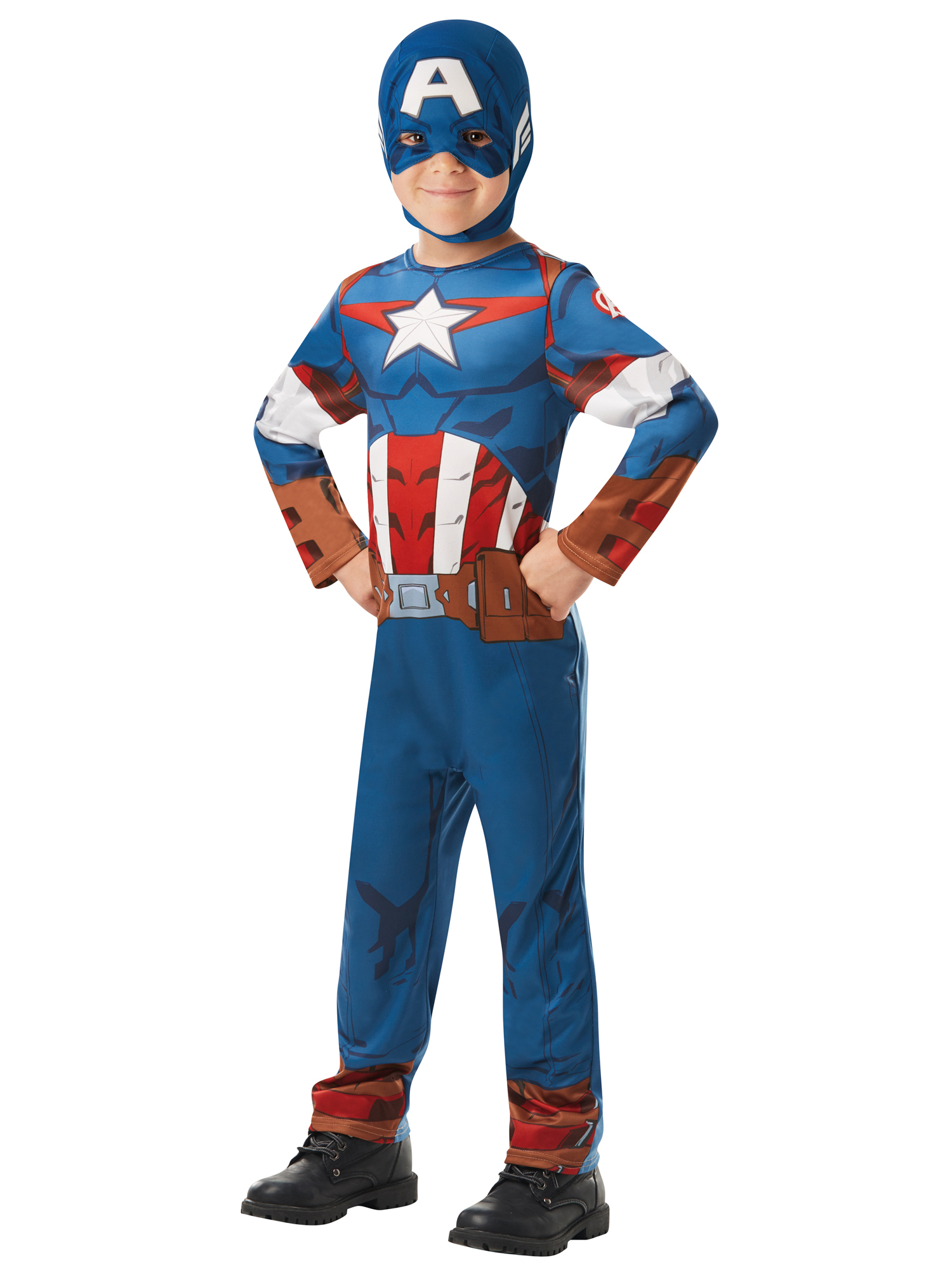 Captian America Overall Gr.116 - 5-6 Jahre mit Maske