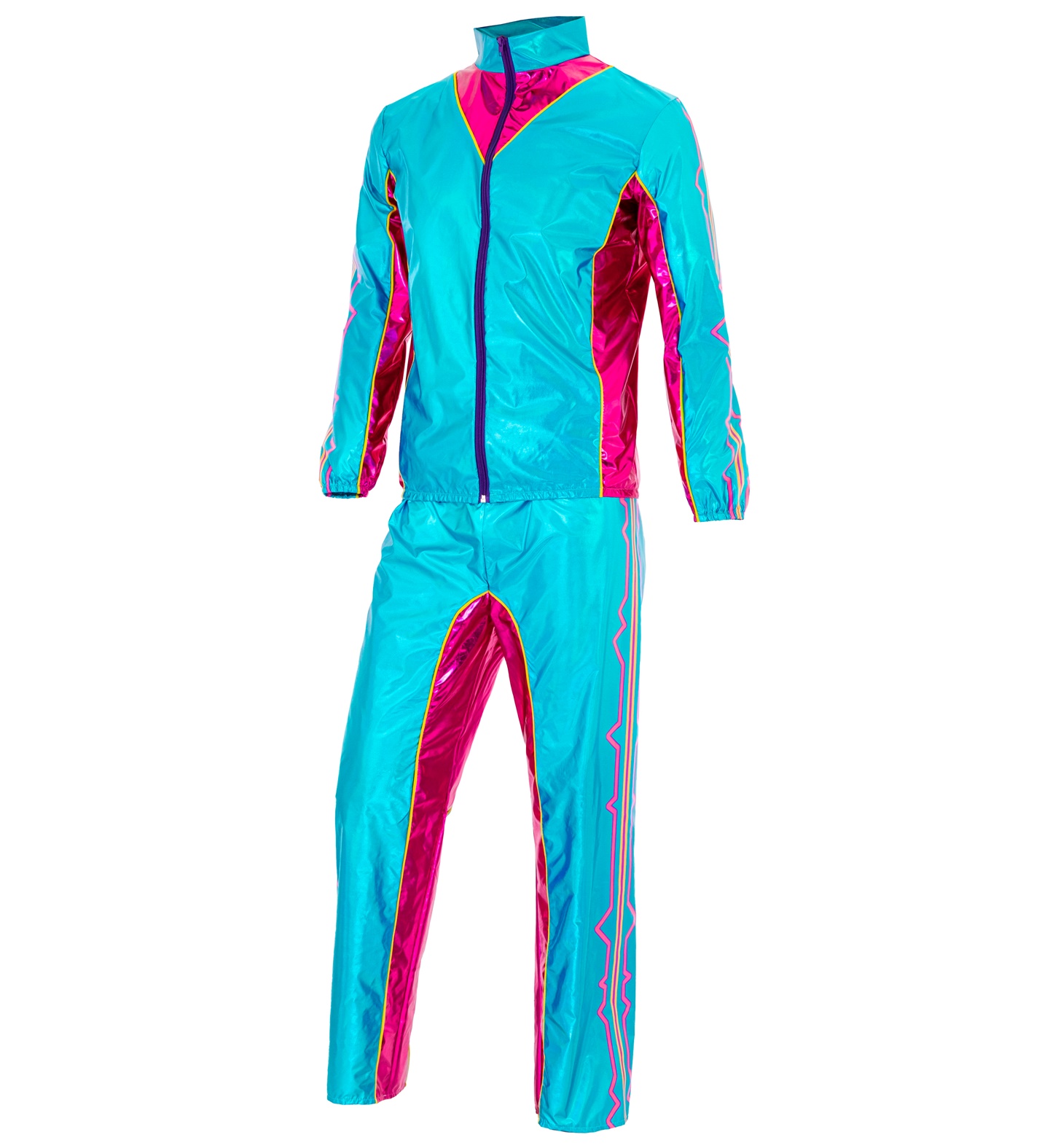 80er Jahre Trainings Anzug X-LARGE blau-metallic f. DA+HE