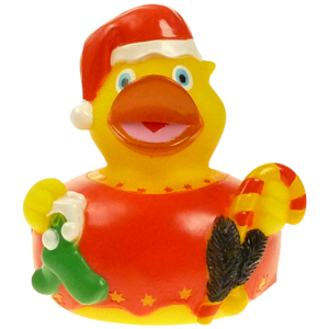 Weihnachtsmann Badeente 8cm