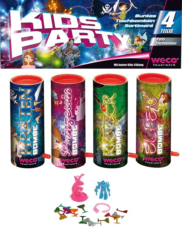 4 Stk. Pkg. Kids-Party Tischbomben