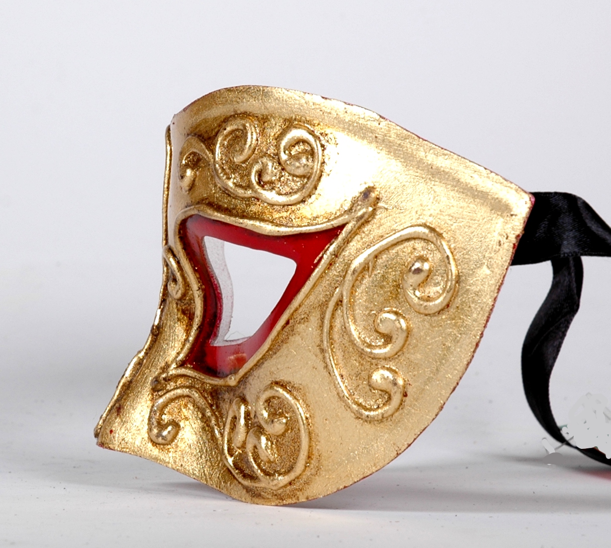 Venezianische Maske Columbine Musica rot-gold