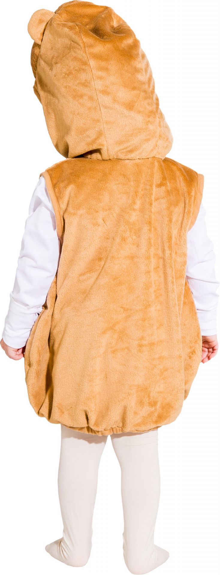 Brauner Kuschelbär Weste mit Kapuze Größe 104