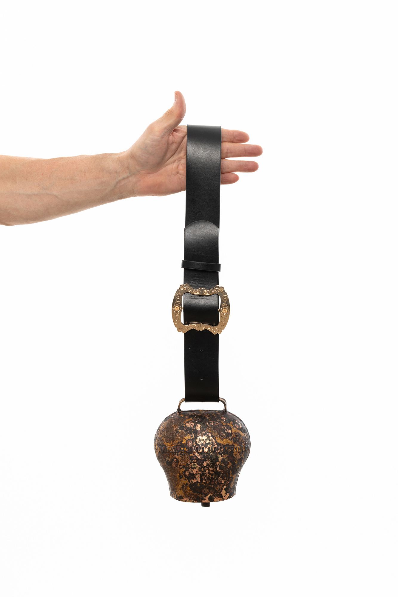 Gürtel schwarz ca. 150cm mit Gold-Schnalle