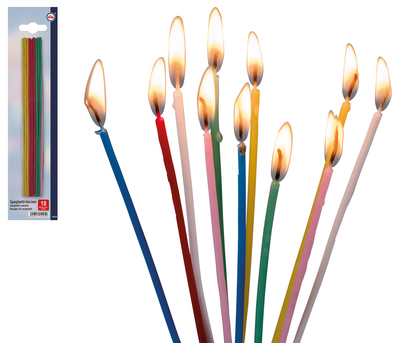 Spaghetti-Kerzen 20cm 18 Stück  Packung