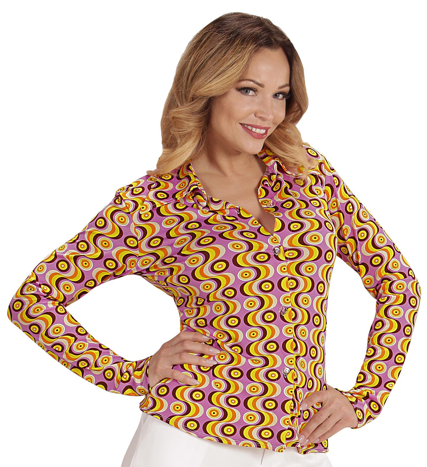 70er Jahre Bluse L/XL Groovy Style discs