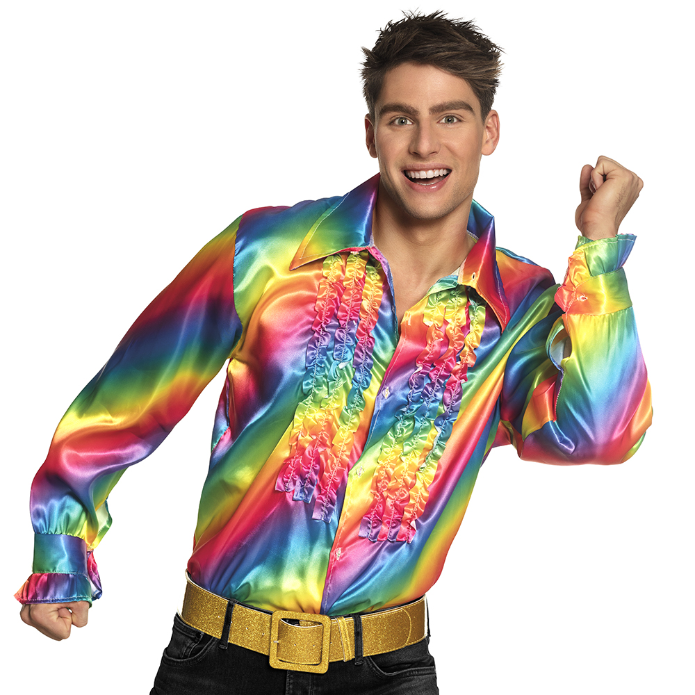 Regenbogen Party Shirt 46/48 M
