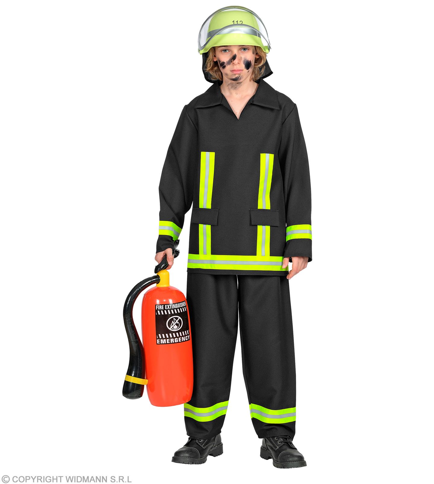 Feuerwehr Mann Kostüm schwarz Größe 128