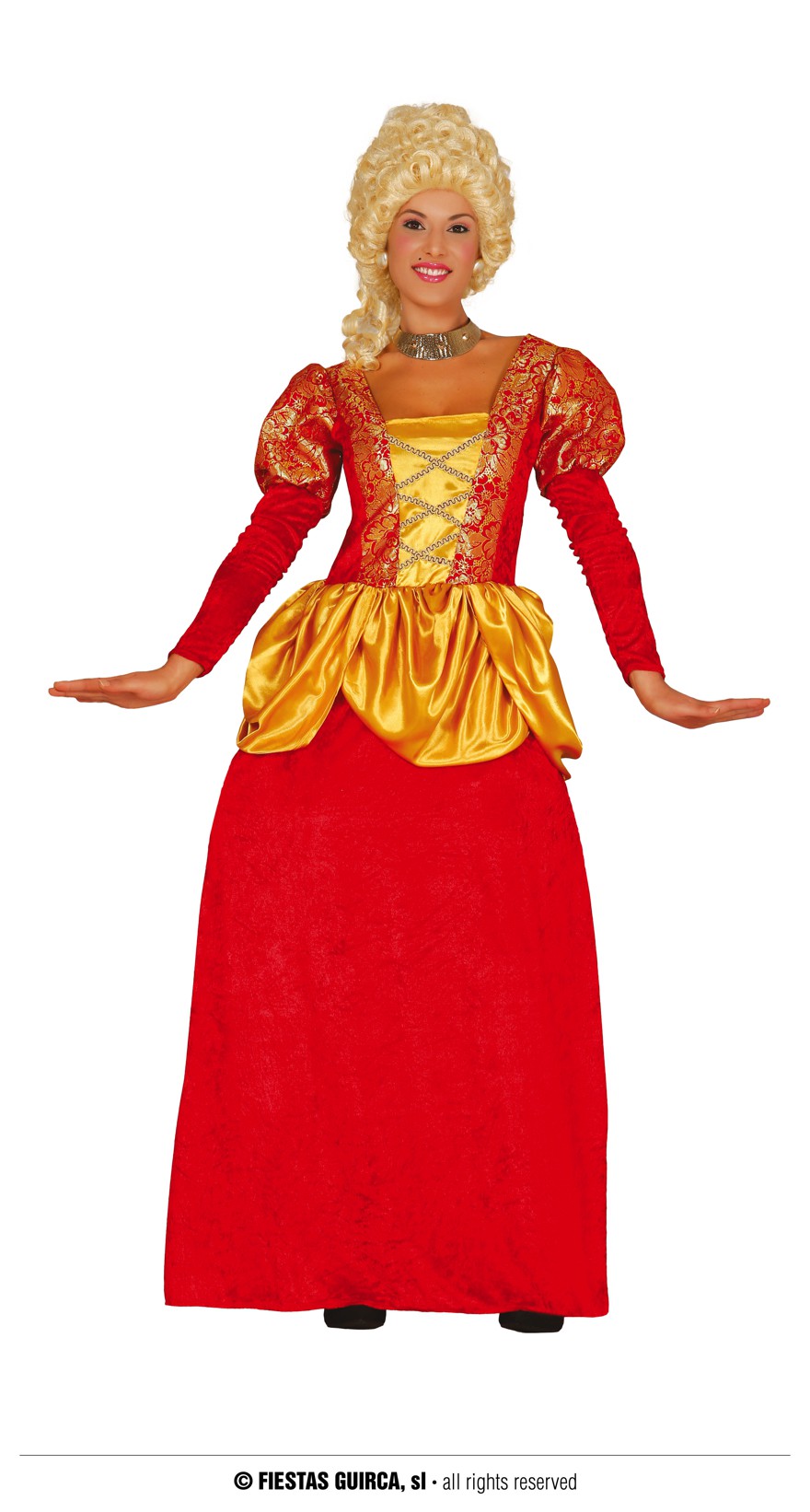 Marquise Kleid rot-gold 42/44  L