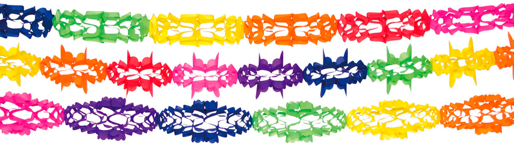 3er Pkg bunte Papier Girlanden jeweils 4m