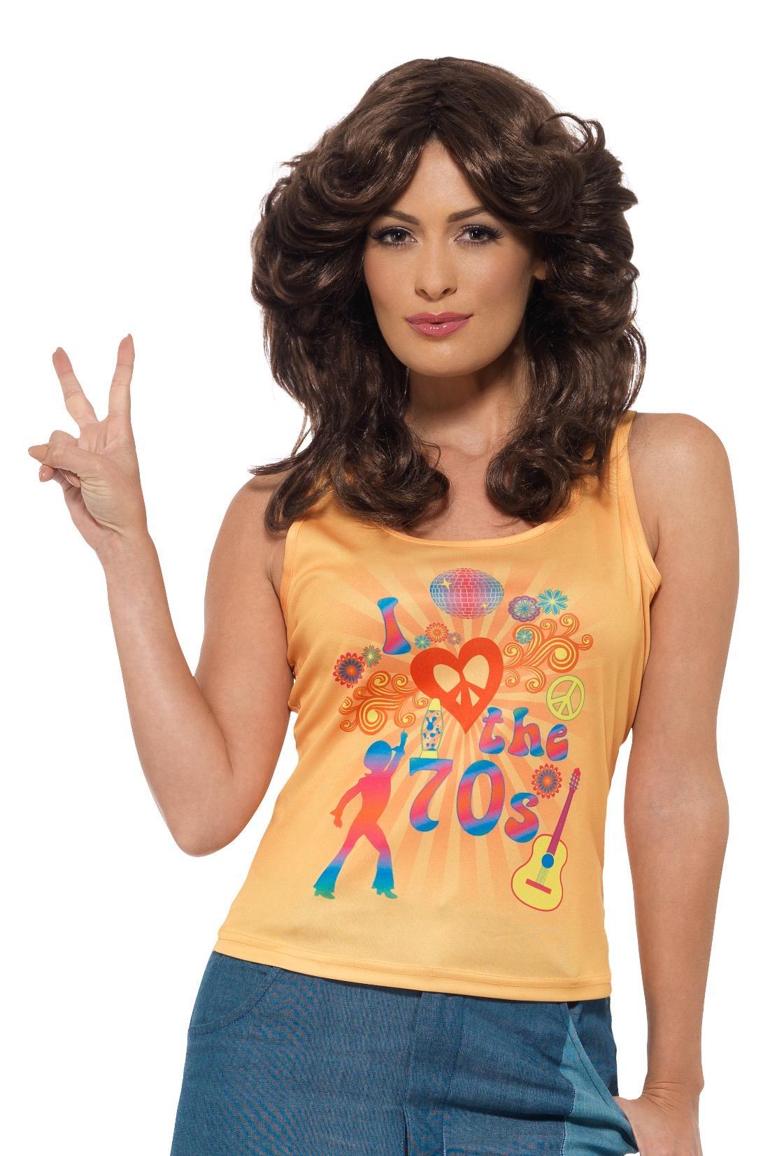 70er Jahre Top Shirt gelb  SMALL