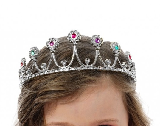 Prinzessin Diadem silber mit Schmucksteinen