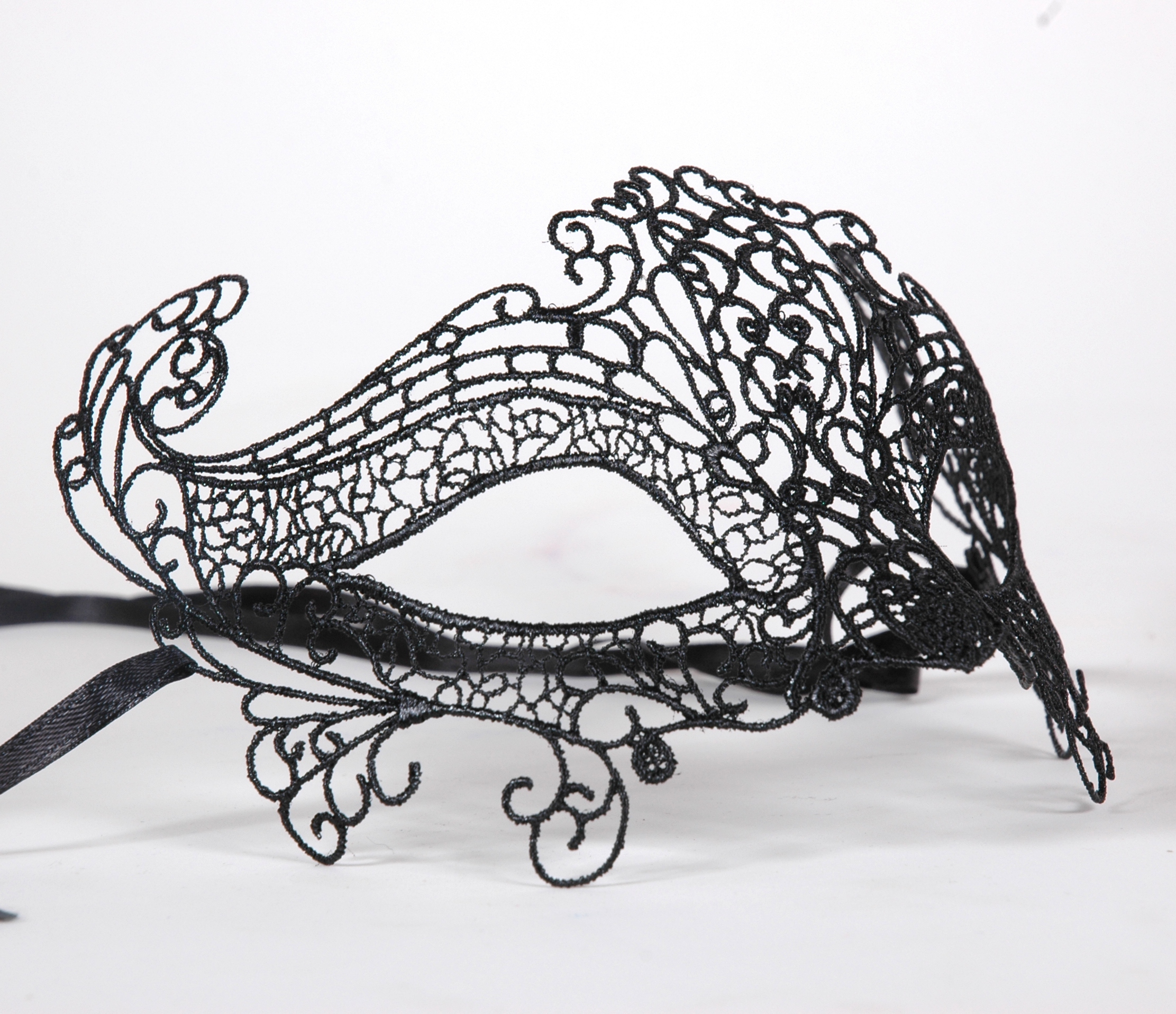 Venezianische Spitzen-Maske schwarz