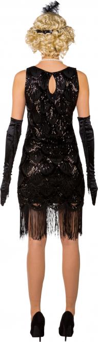 20er Jahre Pailletten Kleid S/M schwarz mit Fransen