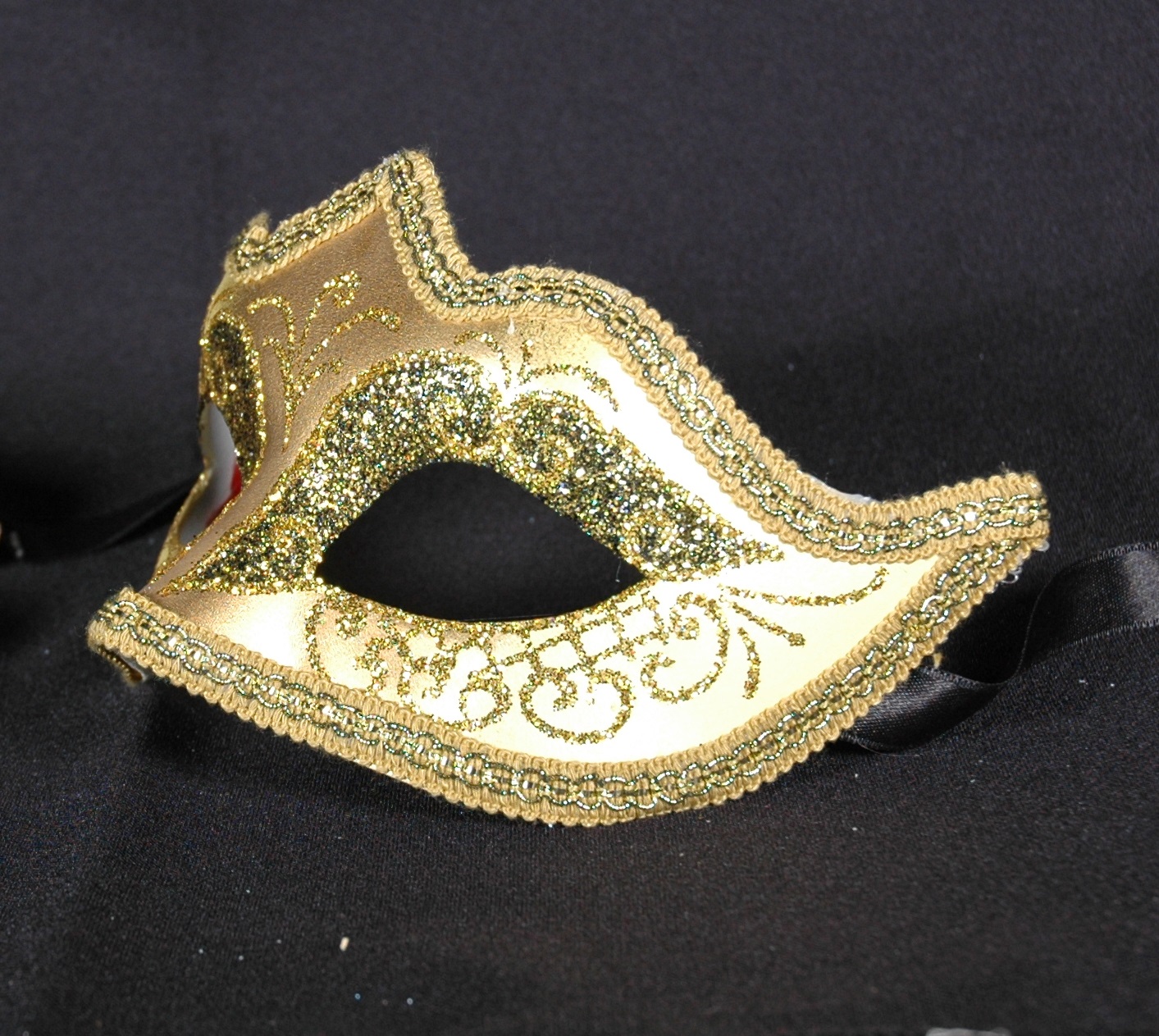 Venezianische Maske Columbine  PUNTA  Star  gold-gold