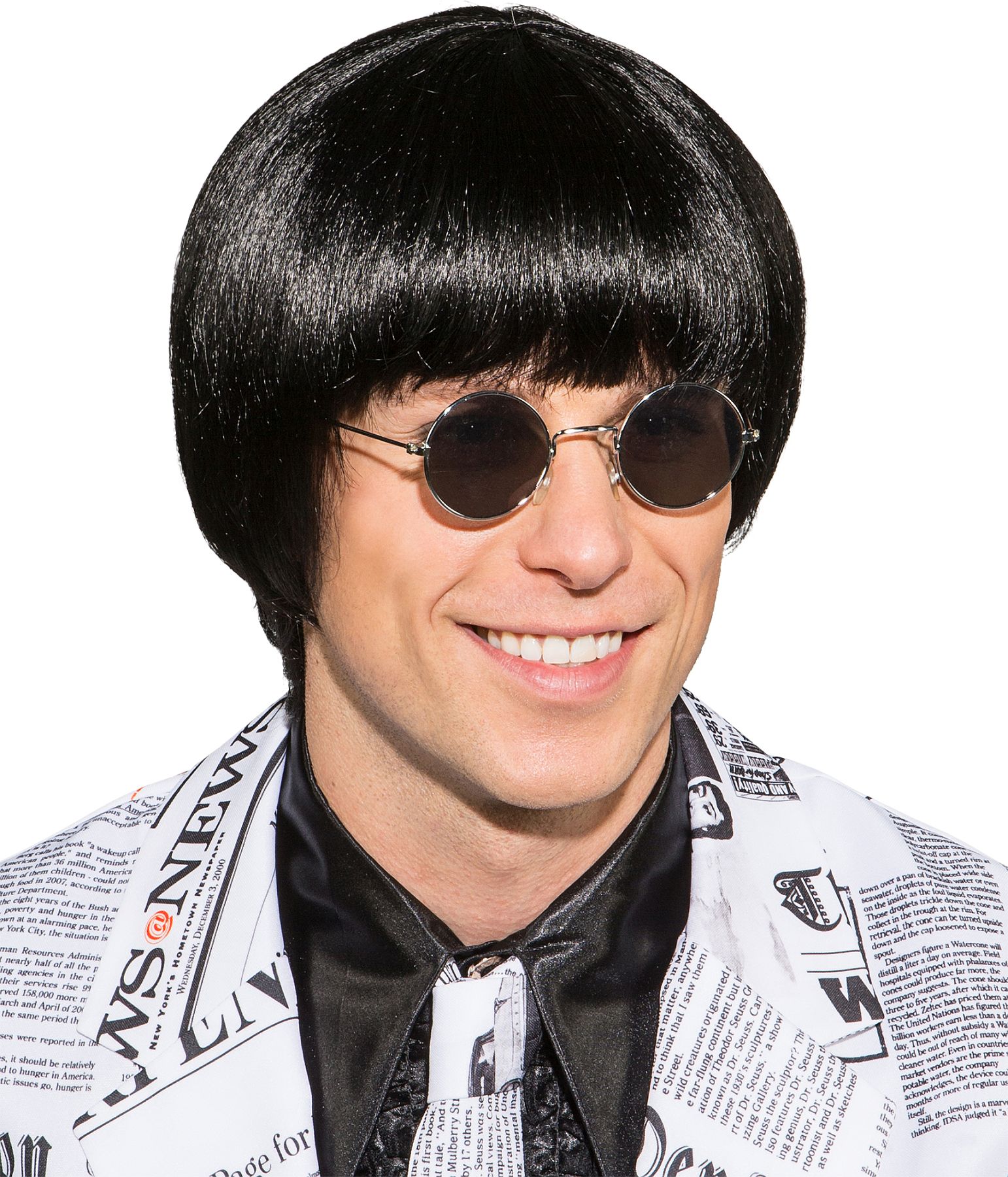 Pilzkopf Perücke schwarz