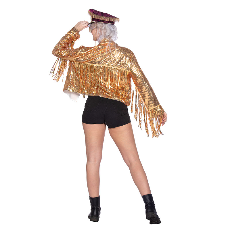 Glamour Fransenjacke gold S/M
