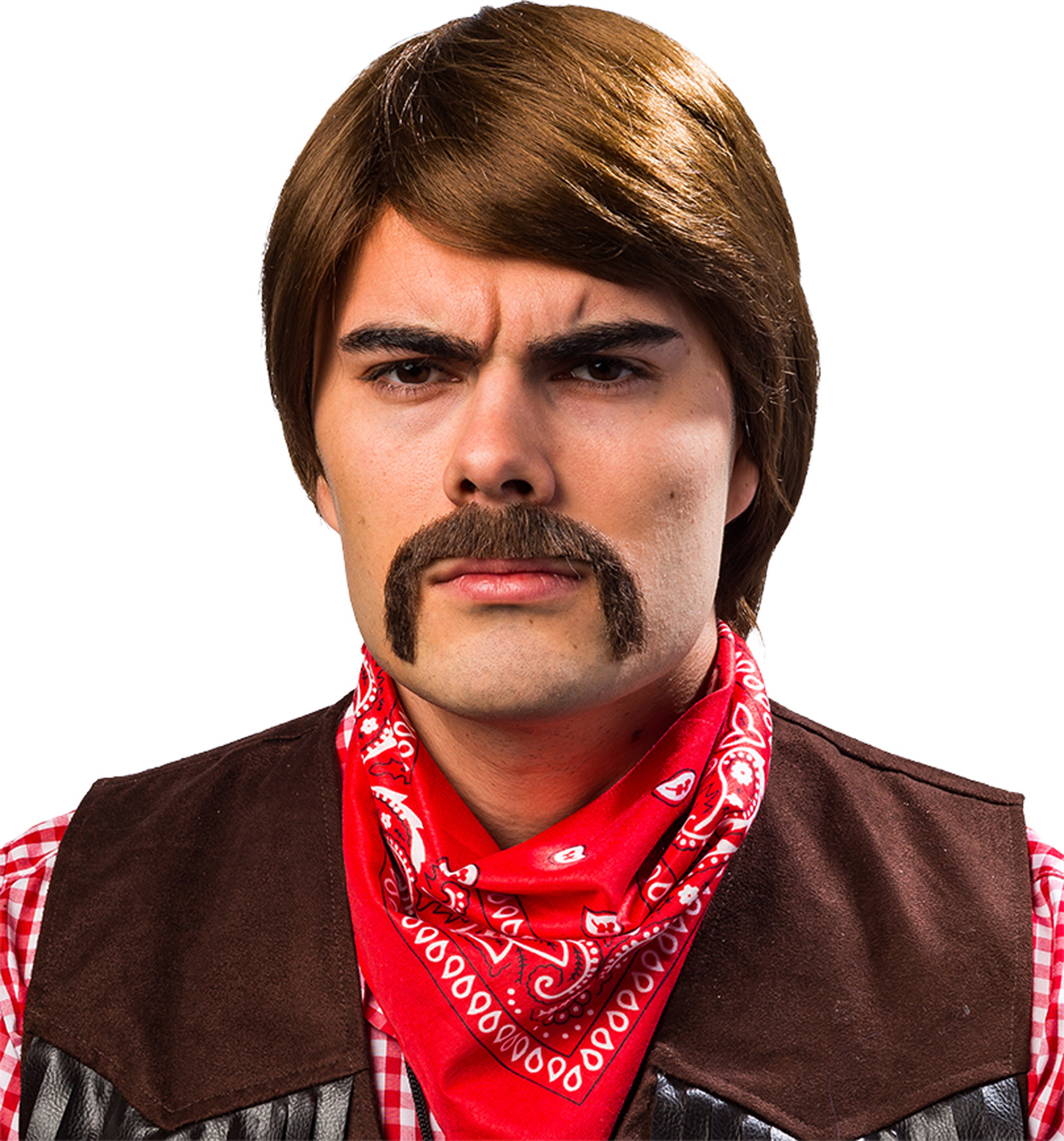 Herren Perücke braun mit Stirnfransen