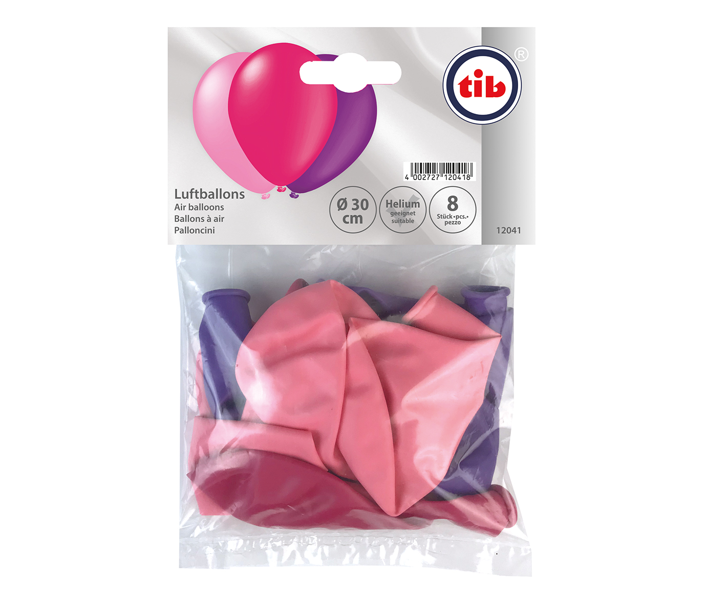 8 Stück Luftballon rosa, lila, pink