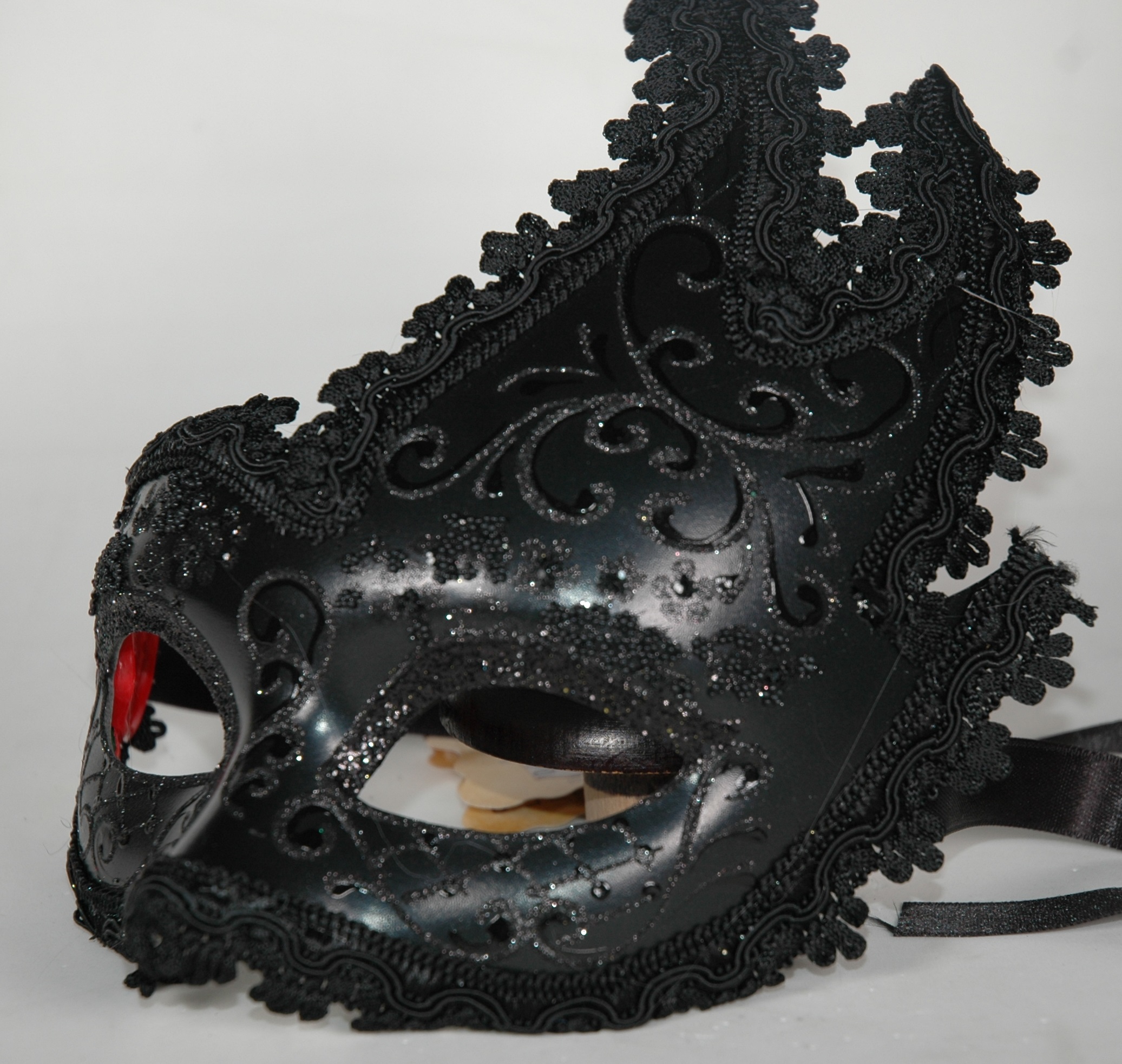 Venezianische Maske Columbine ONDA "Giada" schwarz