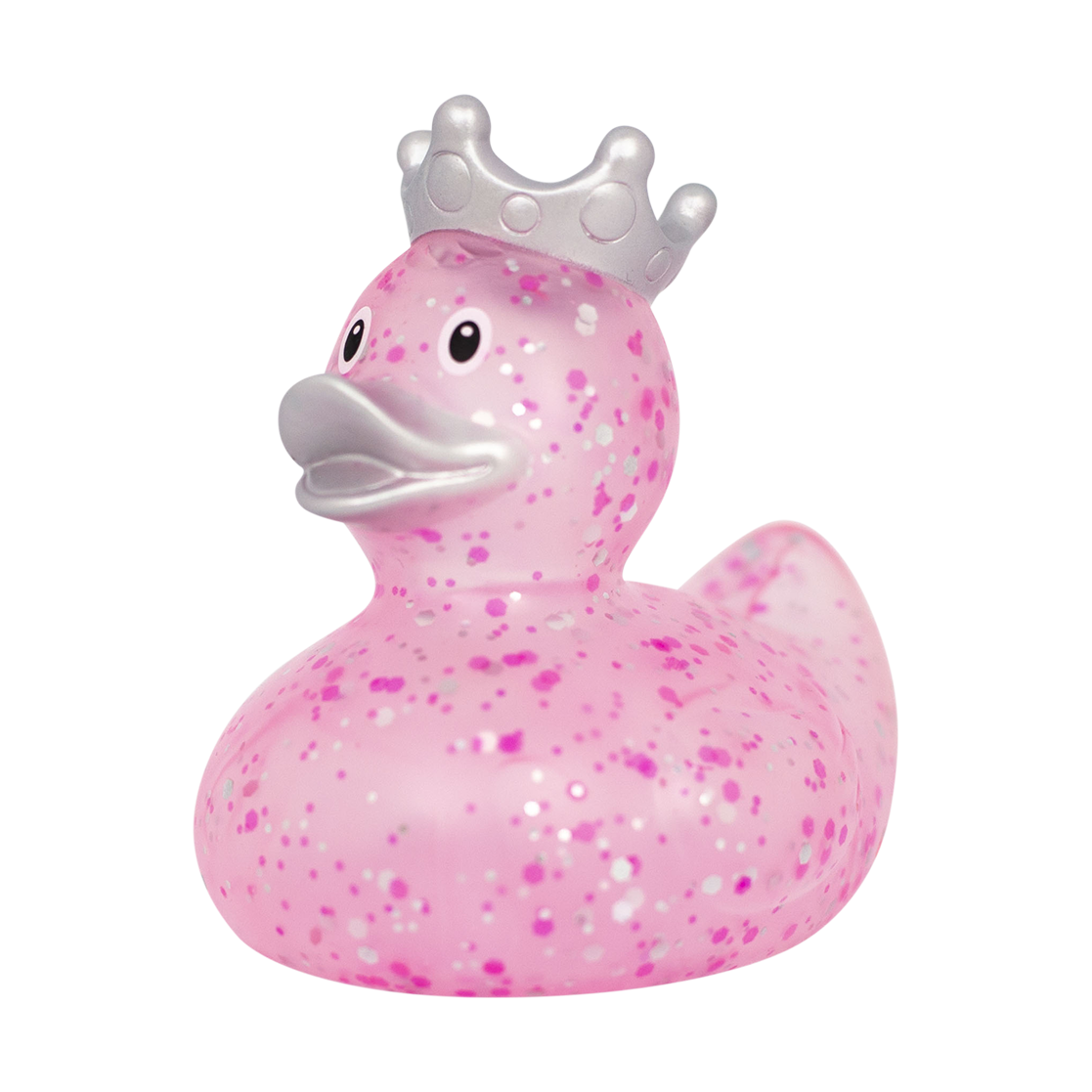 Pink Glitzer Badeente mit Krone ca. 8,5cm