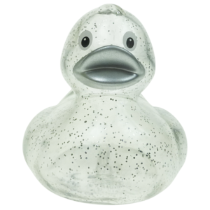 Silber Glitter Badeente 8cm